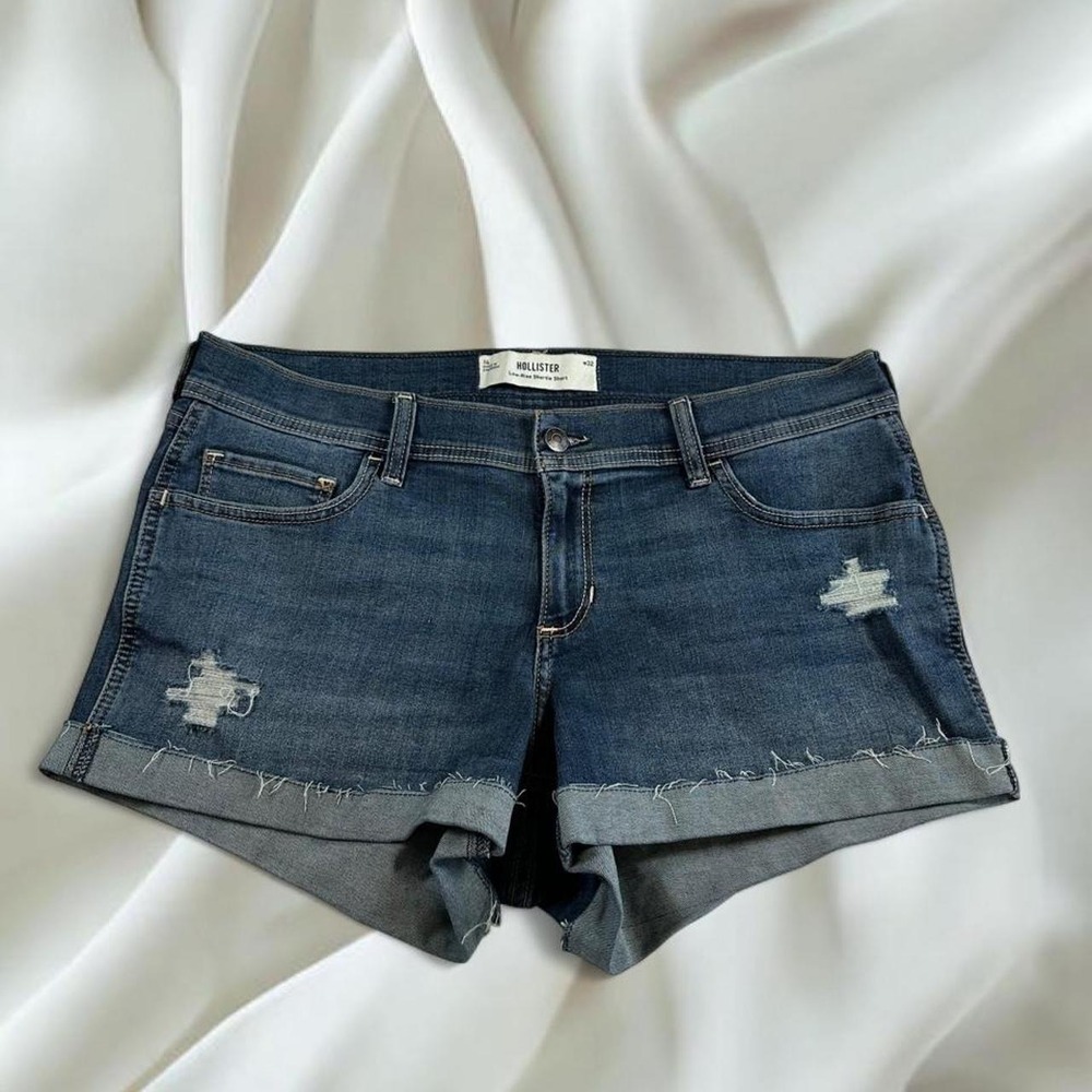 Hollister blue denim distressed‎ shorts Y2K vintage mcblin